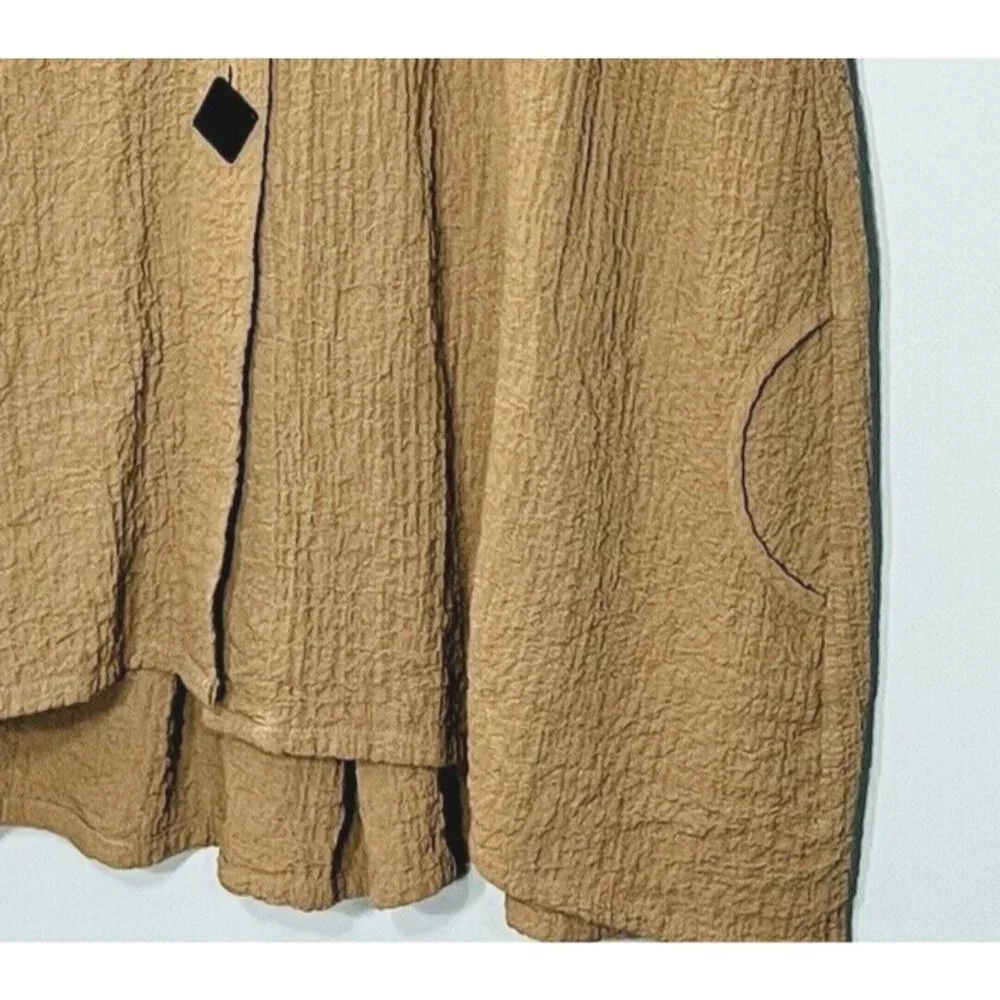 Ali Miles Boho Button Tunic Top Size XL Sleeveless Lagenlook Minimalist Pockets - Picture 3 of 11